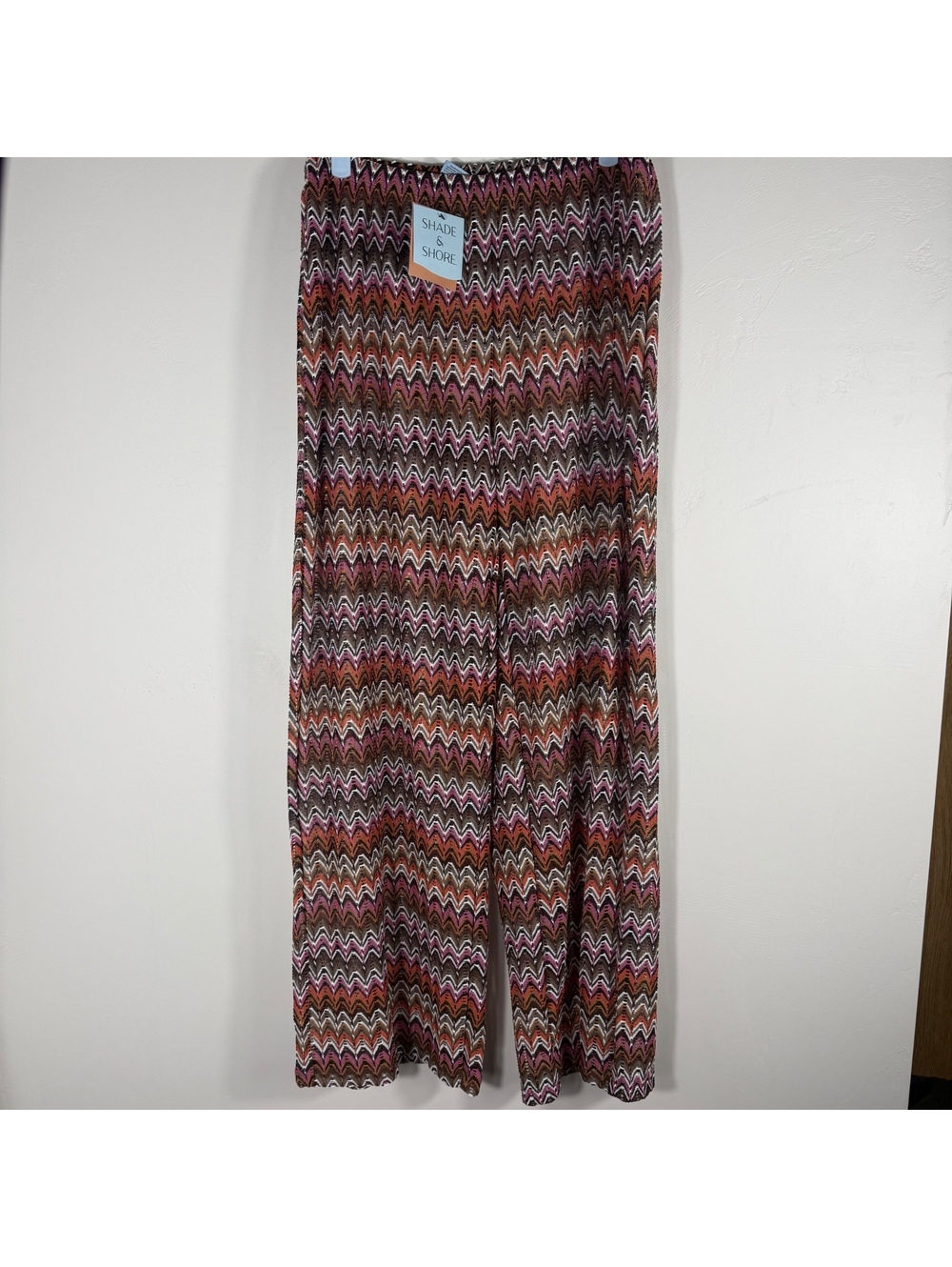 Shade & Shore Beach Vacation Multicolor Zig Zag Swim Cover-Up Pants | XL